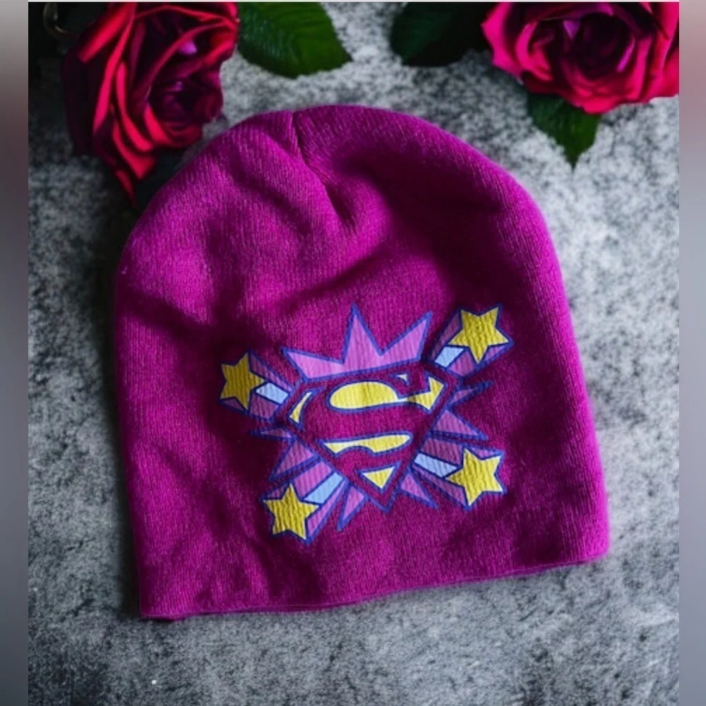 Súper Girl Pink Beanie (Pre-Owned) winter Hat
